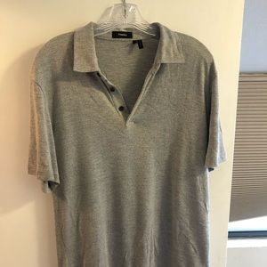 Theory gray polo t shirt large L